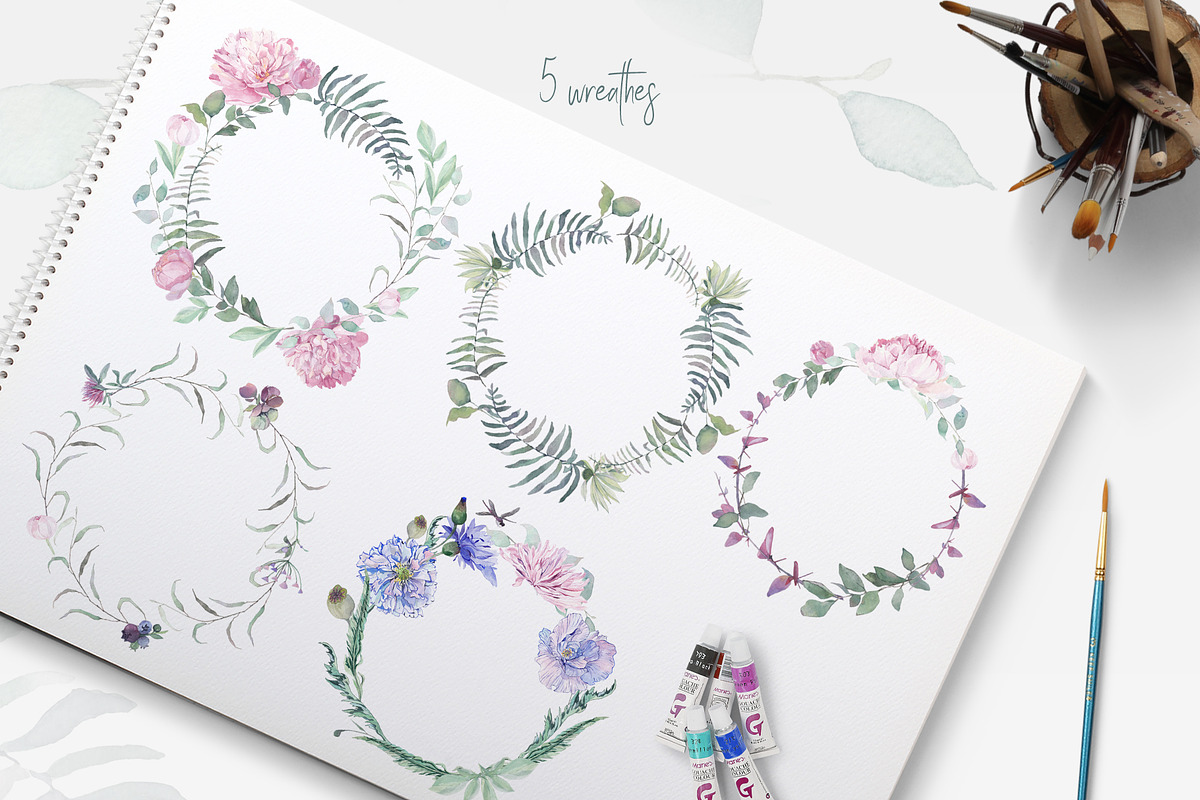 Chic Watercolor Floral Collection, an Illustration by ColorfulNest (Photo 5 of 13)