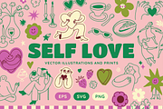 Self love, vector illustrations, an Object Graphic by venimo (Thumbnail 1 of 15)