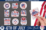 4th of July Sticker Bundle, an Object Graphic by Design's Dark (Thumbnail 1 of 8)