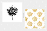 Mehndi Lotus Flowers set 1, a Pattern Graphic by AllNikArt (Thumbnail 5 of 6)