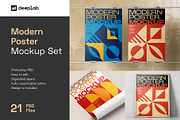 Modern Poster Mockup Set, a Print Template by Deeplab (Thumbnail 1 of 25)