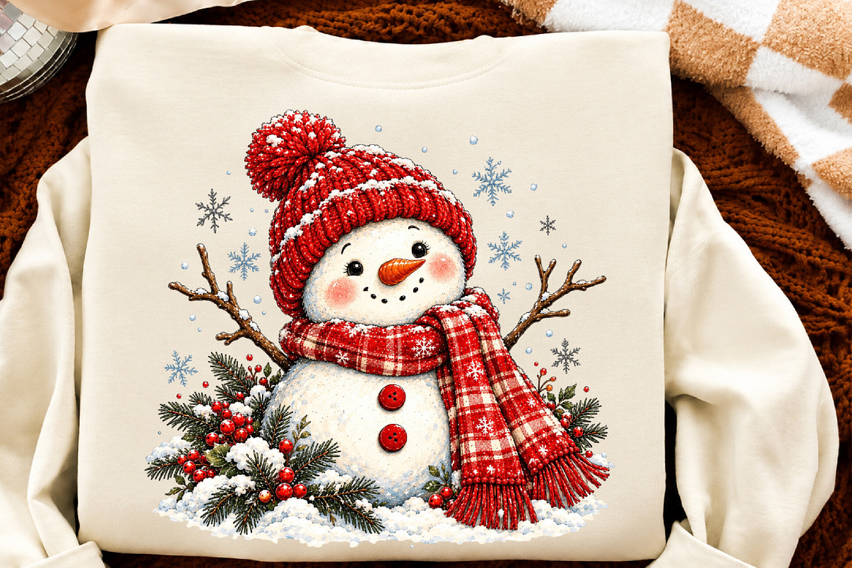 Christmas Snowman PNG Design, a Seasonal Illustration by Craft Nest (Photo 6 of 6)