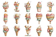 Summer Ice Cream Clipart, an Illustration by Design Market (Thumbnail 2 of 5)