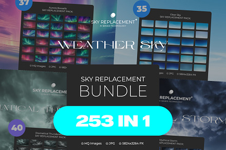 Weather Sky Replacement BUNDLE, a Preset Add-On by Pix Cafe