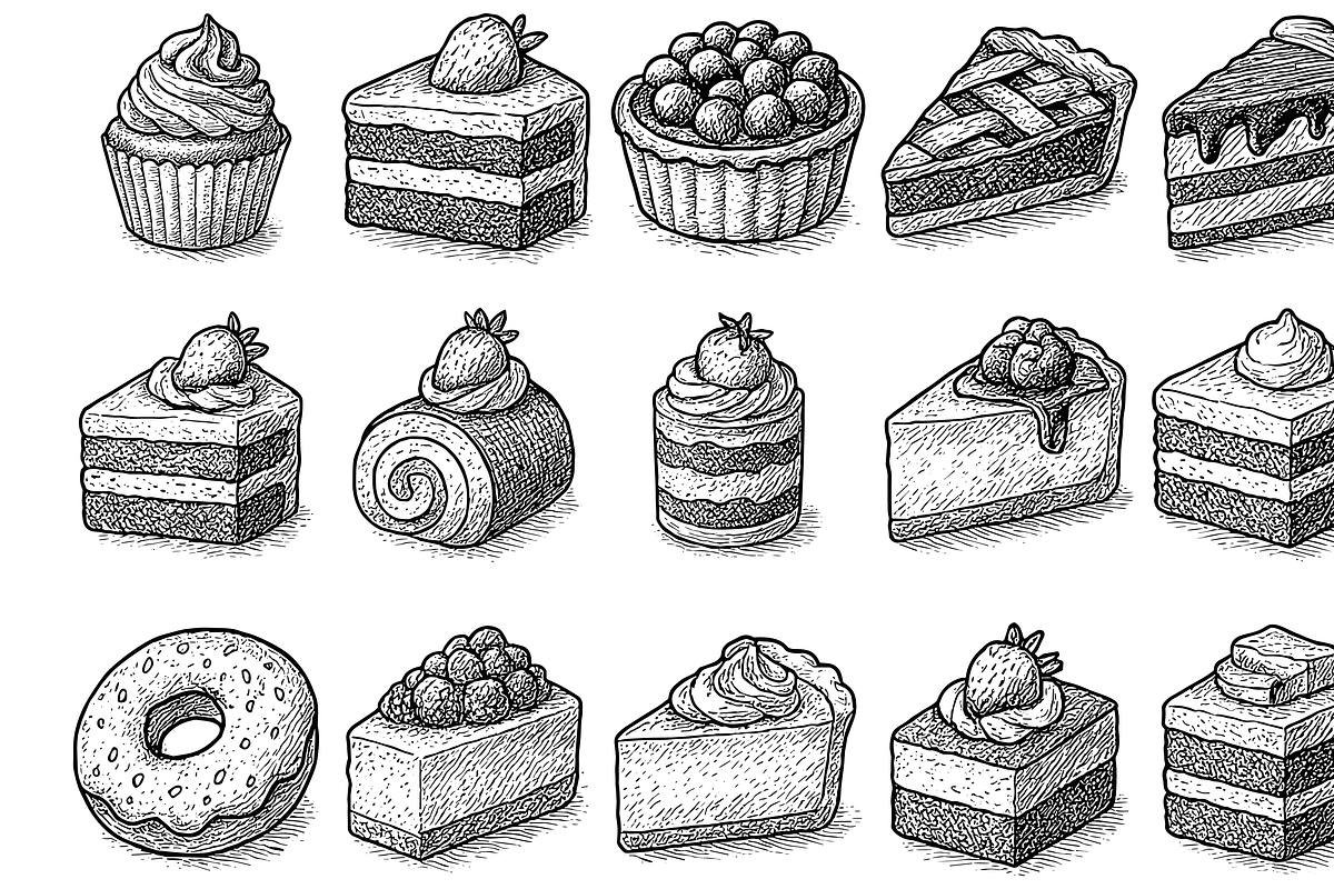 Dessert Bakery Icon Set, an Object Graphic by nikagraphic (Photo 3 of 3)