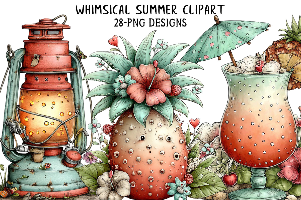 Whimsical Summer Clipart, an Illustration by Daily.Designs (Photo 1 of 6)
