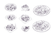 Salad set and backgrounds, a Food Illustration by Good Studio (Thumbnail 3 of 9)