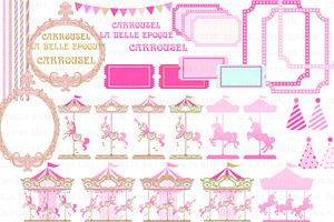 Carousel, Merry Go Round Pink