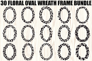 Floral Oval Wreath SVG Bundle, an Illustration by yasushie