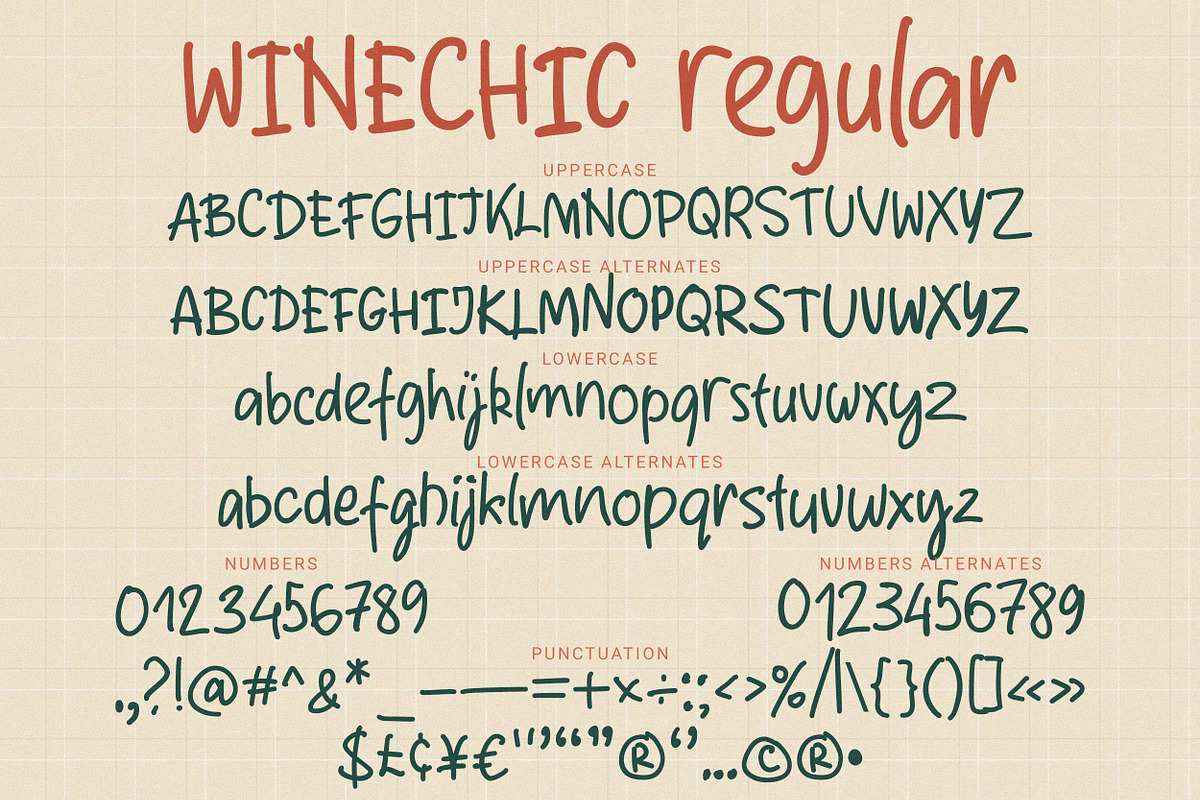 WineChic | Handwriting font | Extras, a Handwritten Font by AnMark (Photo 4 of 10)