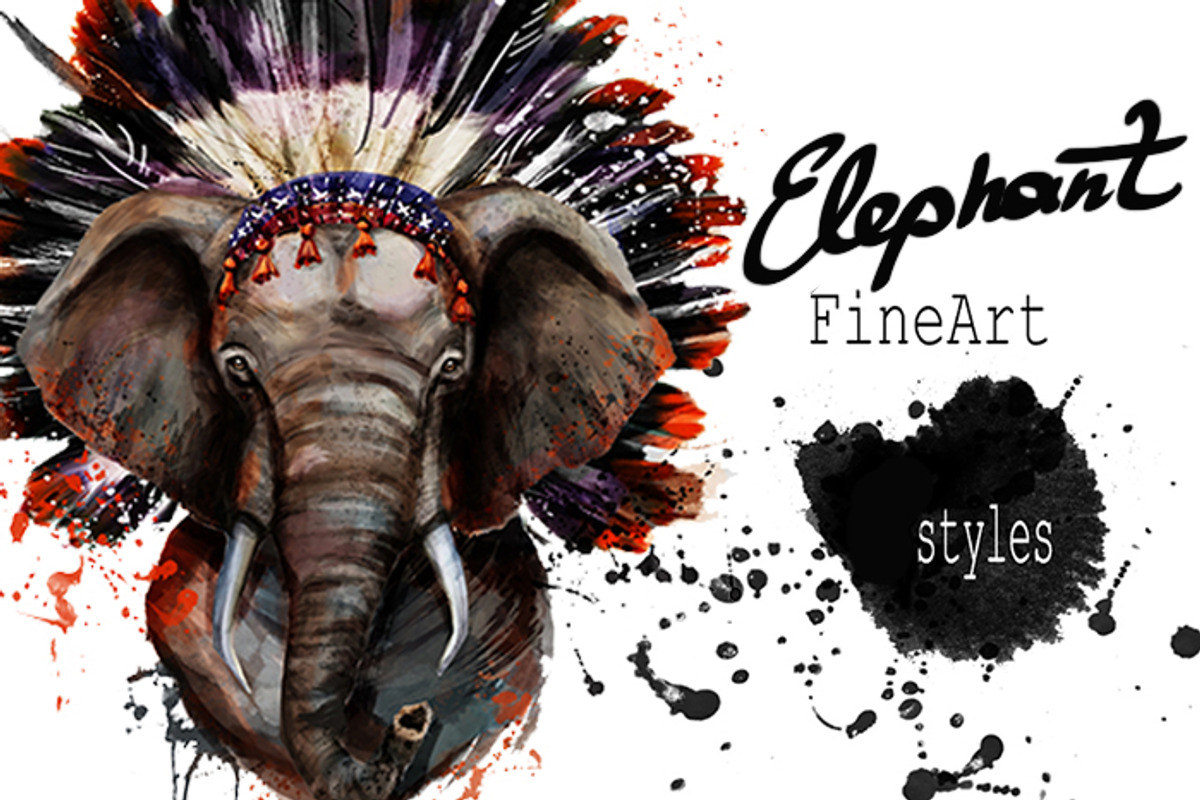 Set elephant fineart .4 styles, an Animal Illustration by art_mouse (Photo 1 of 7)
