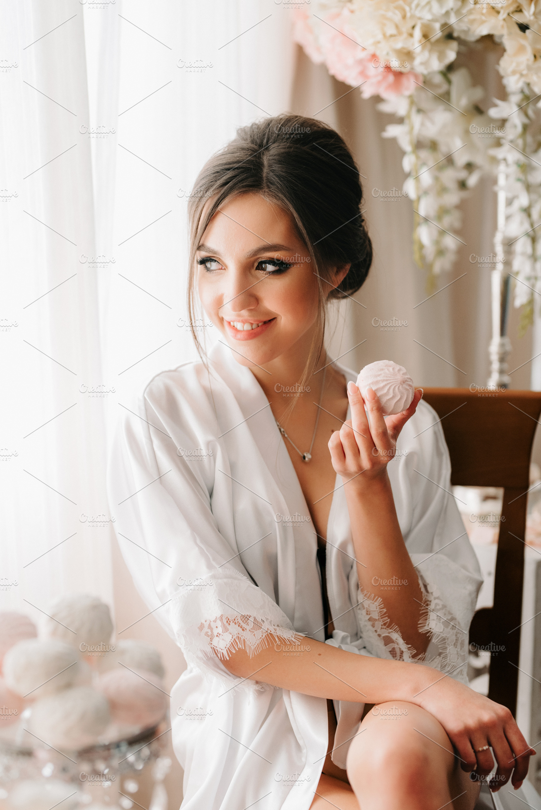 A young bride sits at a slot machine in the morning and drinks c, a Person Photo by Weddings, People, Travel