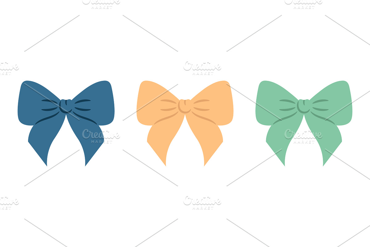 Set of Colored Bows, a Decorative Illustration by PsychocheArt (Photo 3 of 3)