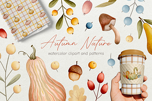 Autumn Nature Watercolor Collection