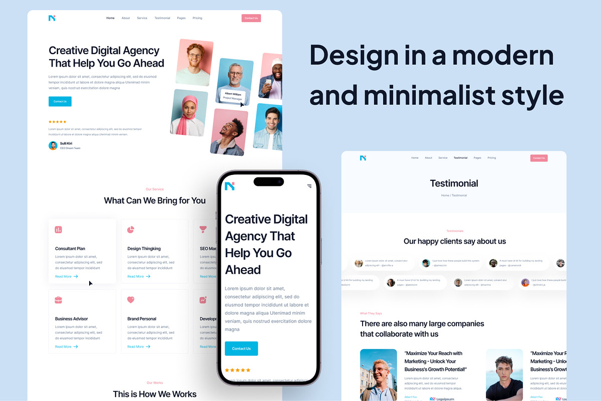 Digital Agency Web Templates, a Bootstrap Template by CreativeUI (Photo 2 of 7)