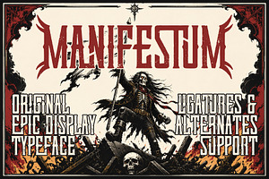Manifestum | Display Typeface, a Blackletter Font by VozzyStock