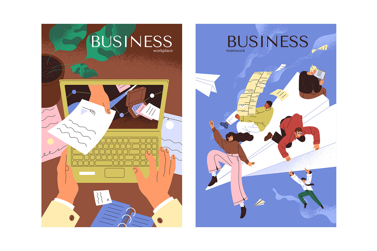 Business processes posters set, a Finance Illustration by PaperTrident (Photo 3 of 3)