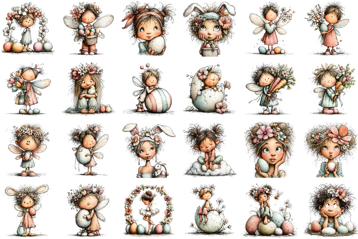 Whimsical Easter Fairy Clipart, an Illustration by Sublimation Artist (Photo 2 of 7)