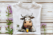 Whimsical Summer Cow Clipart, an Illustration by OK Design (Thumbnail 5 of 6)