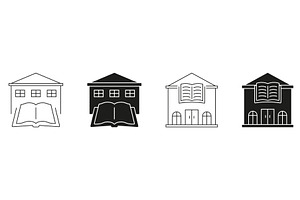Library Building And Book Store Icon, an Education Illustration by Gentle Studio