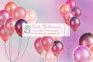 Pink Ombre Balloons Clip Art