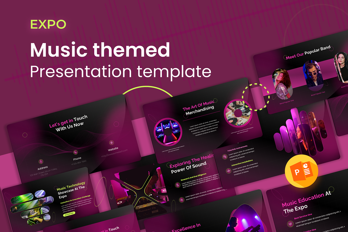 Expo- Music Themed PowerPoint, a Presentation Template by Premast (Photo 1 of 4)