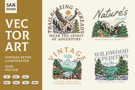 Vintage Outdoor Badge Adventure