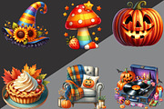 Retro Fall Halloween PNG Clipart, an Illustration by Black Bird Studio (Thumbnail 6 of 6)