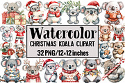 Christmas Koala Clipart, an Illustration by Design Market (Thumbnail 1 of 4)