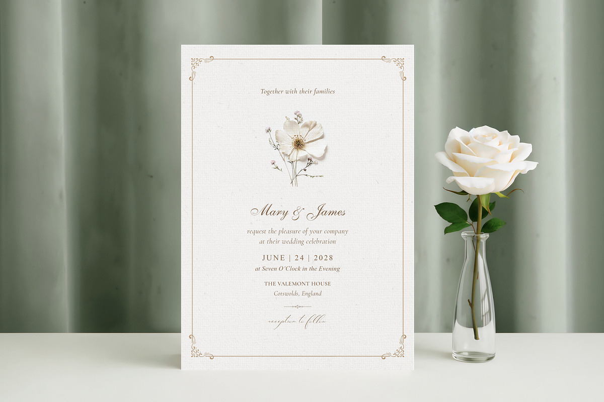 Elegant Wildflower Wedding Invite, an Invitation Template by by creative paper (Photo 3 of 3)