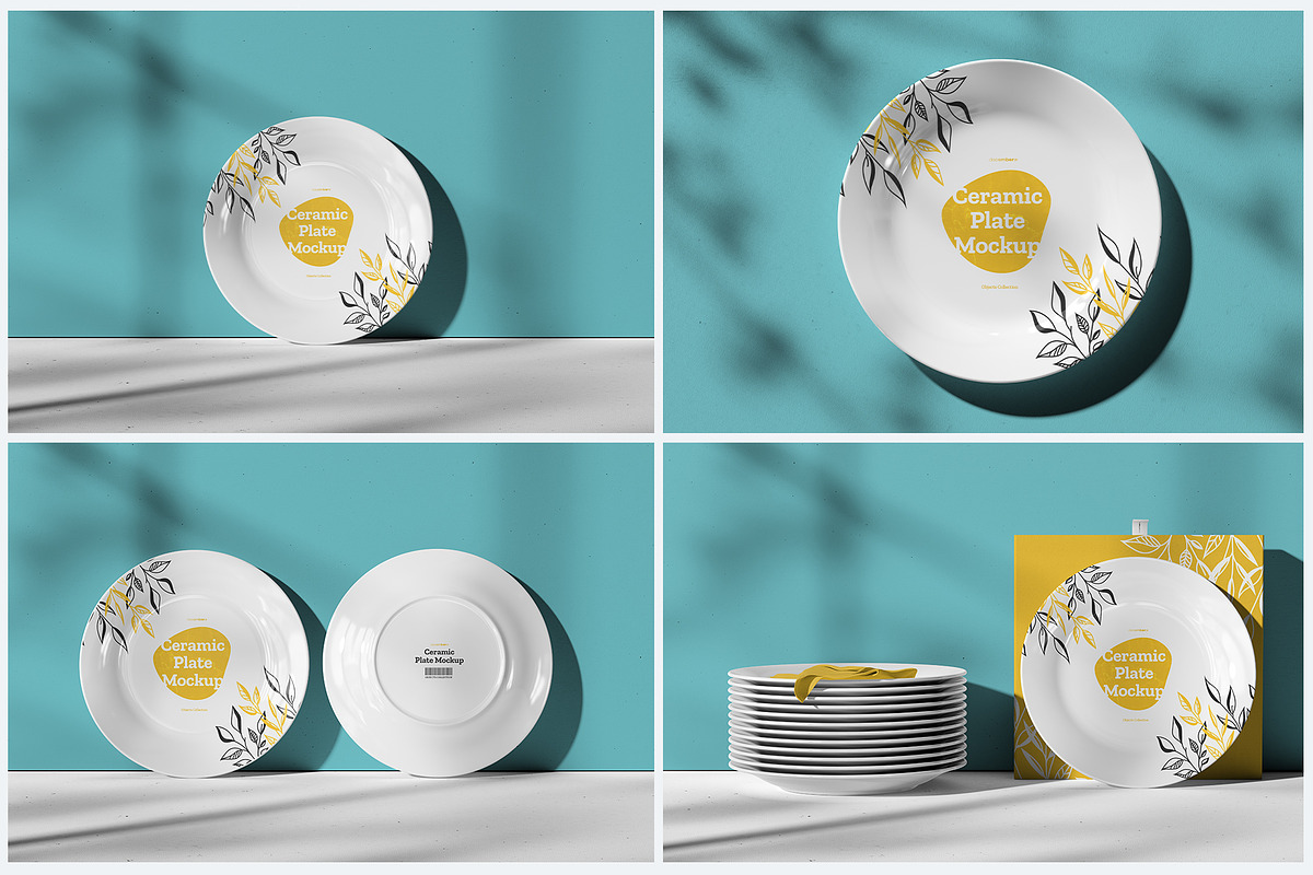 7 Mockups Ceramic Plates, a Household Mockup by Grow Design Craft Studio (Photo 2 of 8)