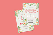 Campas Floral Wedding Invitation, an Invitation Template by iDoodle Studio (Thumbnail 4 of 4)
