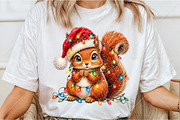 Christmas Squirrel Clipart PNG, a Seasonal Illustration by Canvas Craft (Thumbnail 3 of 6)