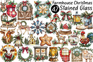 Farmhouse Christmas Stained Glass