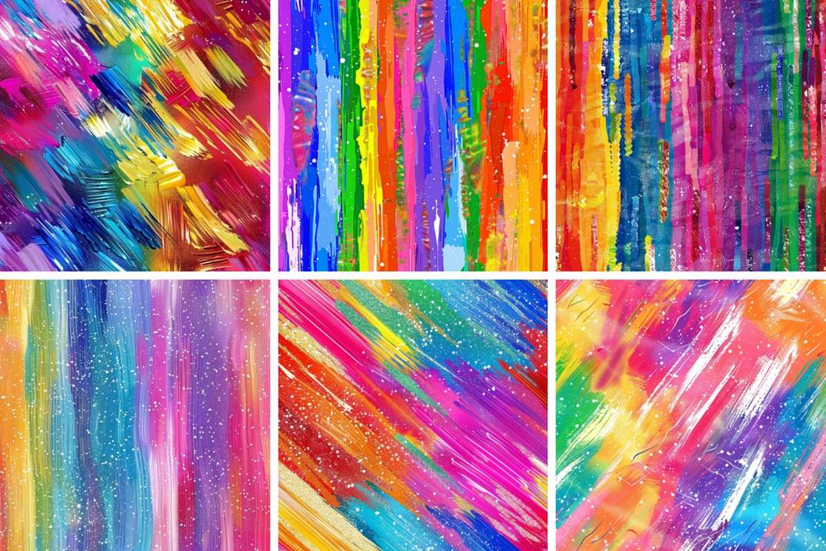 Rainbow Brushstrokes Patterns