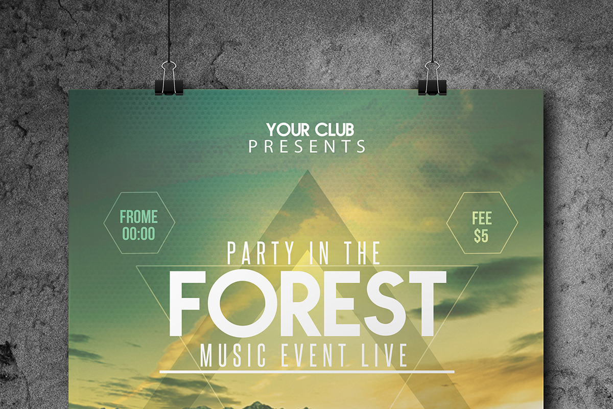 Forest Party/Festival Flyer Template, a Flyer Template by Graphicfy Templates (Photo 5 of 5)