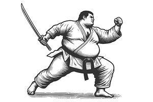 Bushido Martial Artist With Sword