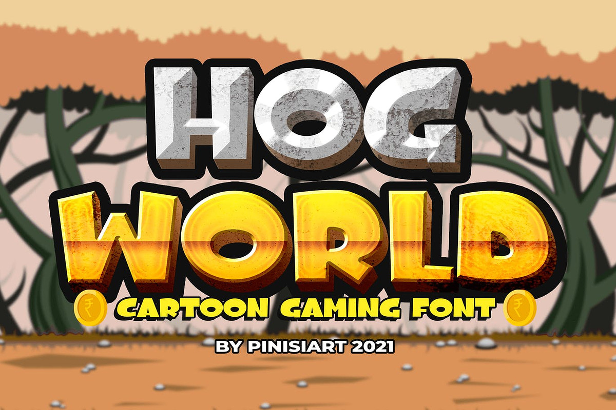 HOG WORLD – Cartoon Gaming Font, a Sans Serif Font by Pinisi ART (Photo 1 of 10)