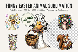 Funny Easter Animal Sublimation, an Illustration by Artnoy