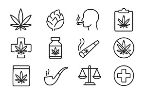 Cannabis symbols and icons, an Object Illustration by ZinetroN