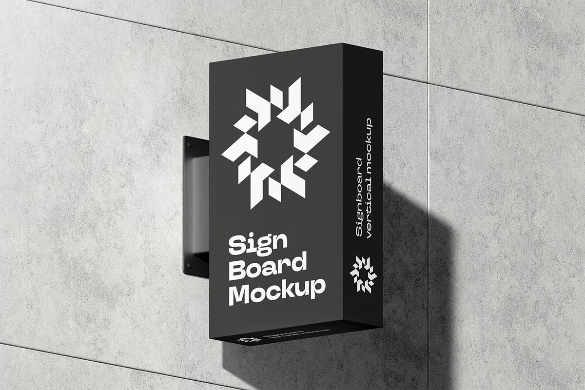 Signboard Vertical Mock-up, an Advertising Mockup by zippypixelstudio (Photo 4 of 14)