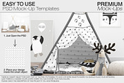 Kids Room Wigwam Tent Mockup, a Print Template by mock-ups | Creative ...