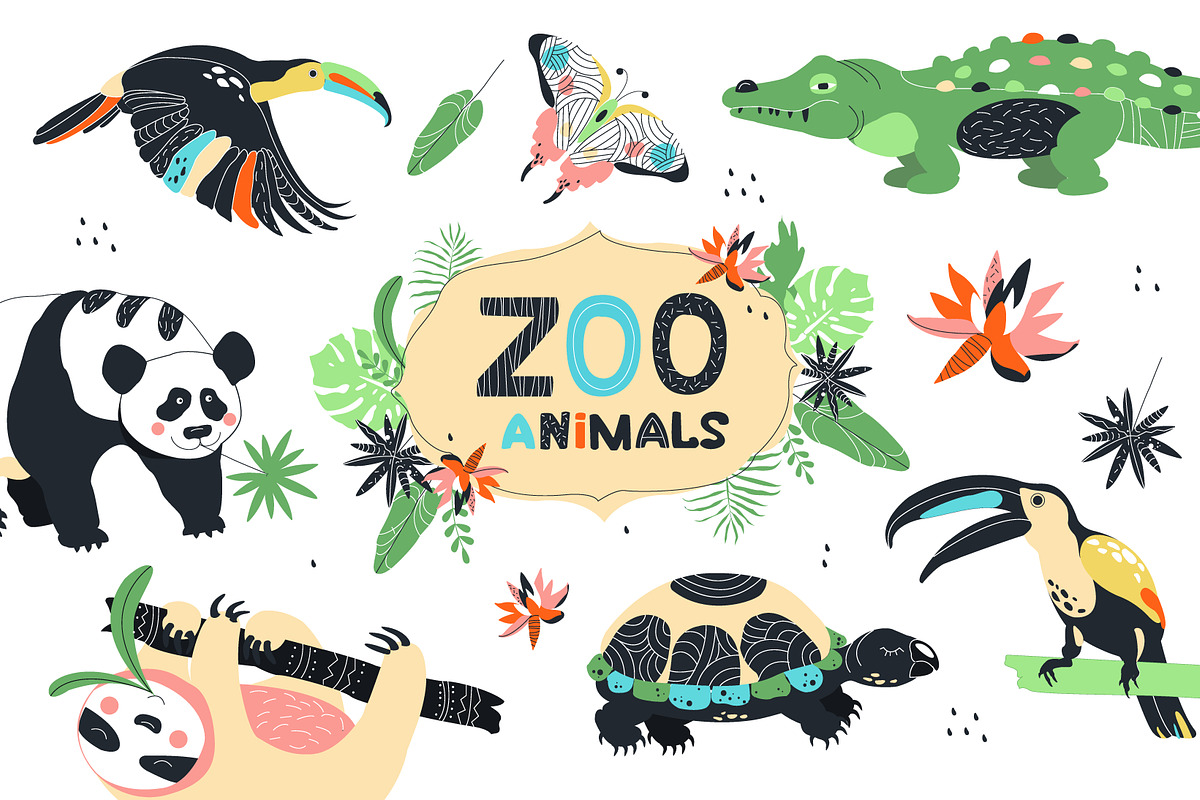 Seamless zoo patterns, a Pattern Graphic by narinadraban (Photo 1 of 11)