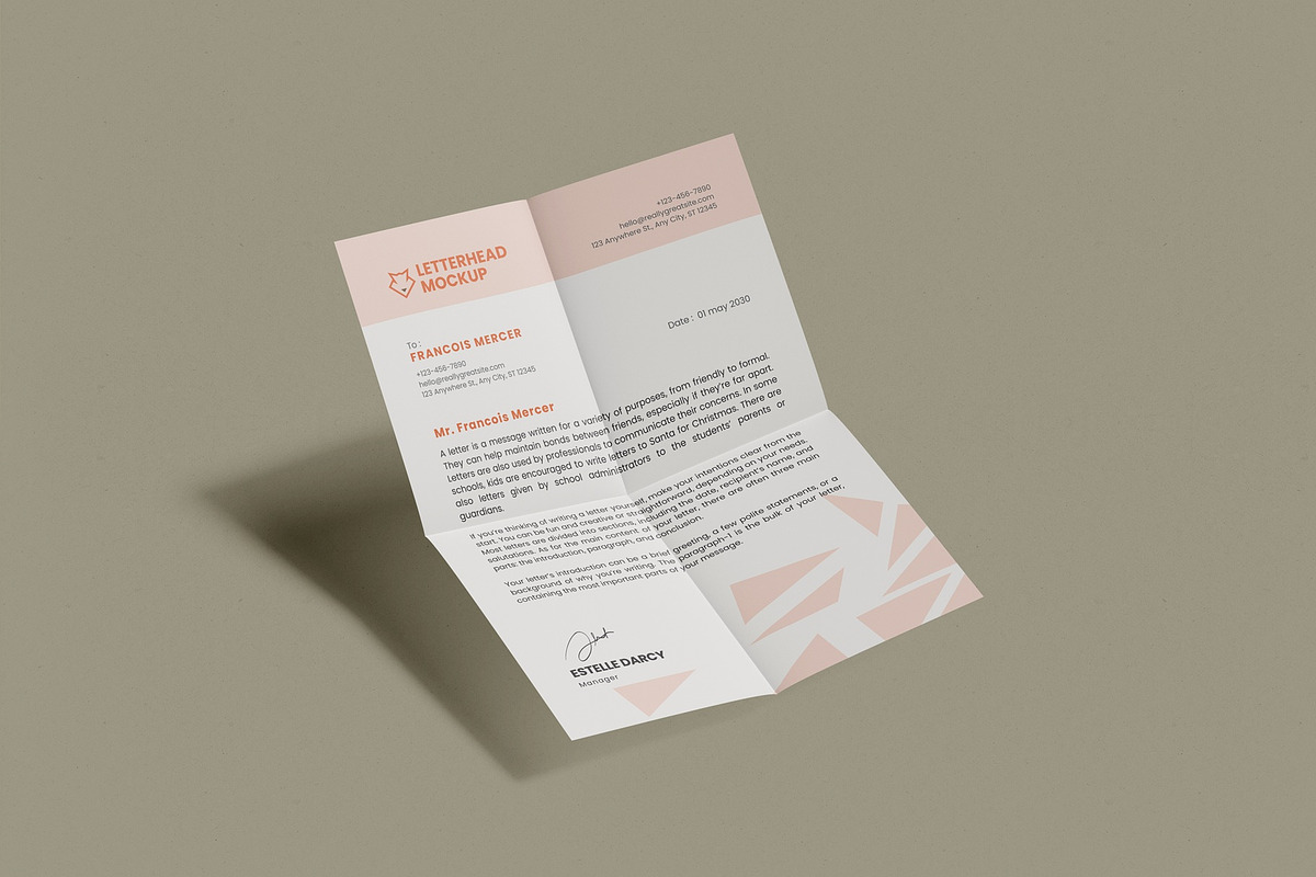 Letterhead mockup, a Books & Magazine Mockup by UFR_GRAPHIC (Photo 4 of 4)