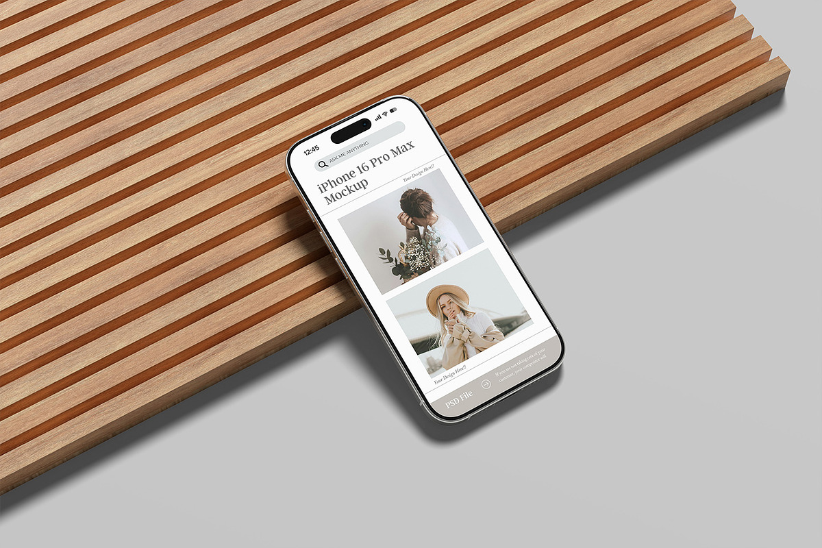 iPhone 16 Pro Max Mockup, an iPhone Mockup by ZifaraDesign (Photo 5 of 5)