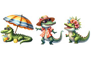 Summer Crocodile Character Clipart, an Illustration by Pixels.Craft (Thumbnail 8 of 9)