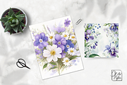 Blue and Purple Watercolor Flowers, an Illustration by ikarifq shop (Thumbnail 3 of 4)