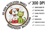 Funny Scary Dog and Cat Clipart Png, an Illustration by Craft Nest (Thumbnail 3 of 5)