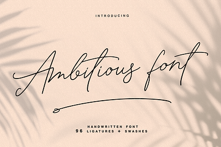 Ambitious hand written font