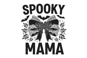 Spooky Mama PNG Coquette Halloween, an Illustration by CraftArtStudio